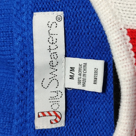 Jolly Sweaters Faux Necktie ~ Ugly Christmas Sweater Size M - Picture 3 of 4